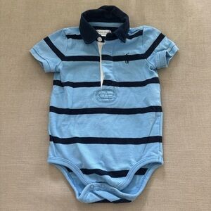 Ralph Lauren Blue Striped Baby Onesie